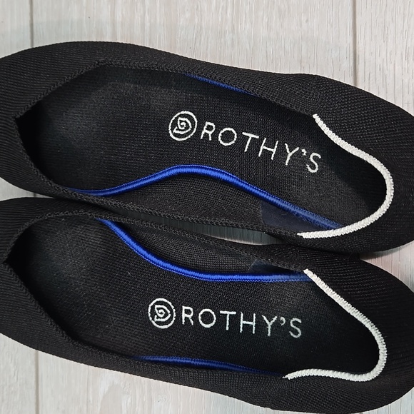 Rothy's Black Women's The Pointed Toe Knit Flats Shoes Sz 9 - Picture 7 of 12